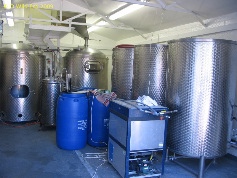 A picture of the brewing plant of Pitstop Brewery
