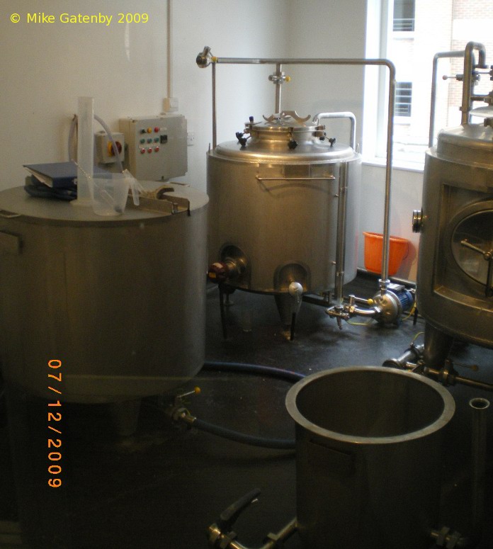 A picture of the brewing plant of The Brewery Tap Brewhouse