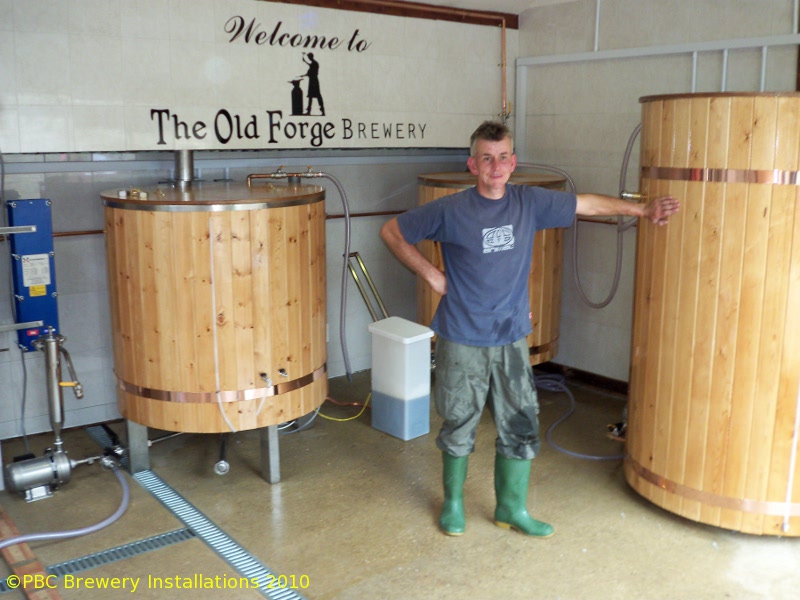 A picture of the brewing plant of The Old Forge Brewery