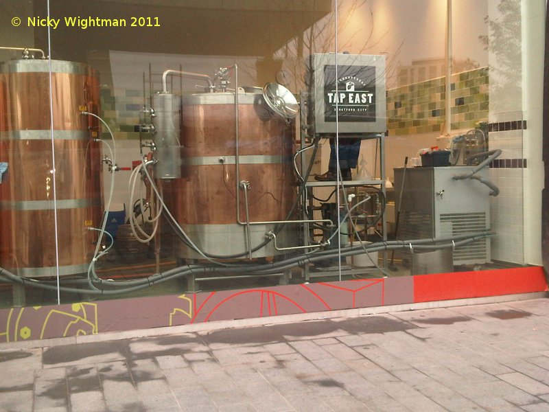 A picture of the brewing plant of Tap East