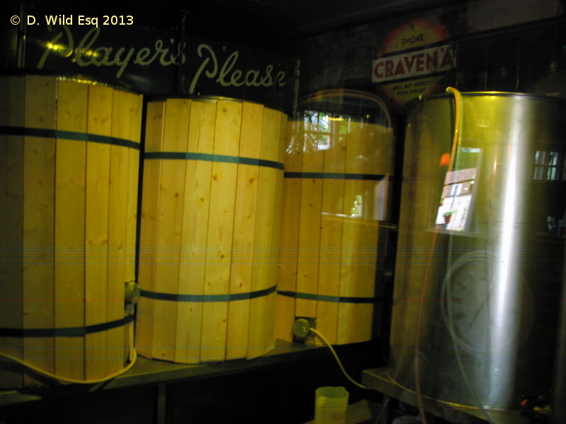 A picture of the brewing plant of The Queen Inn Brewery