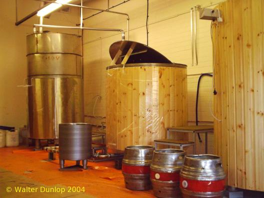 A picture of the brewing plant of Tryst Brewery